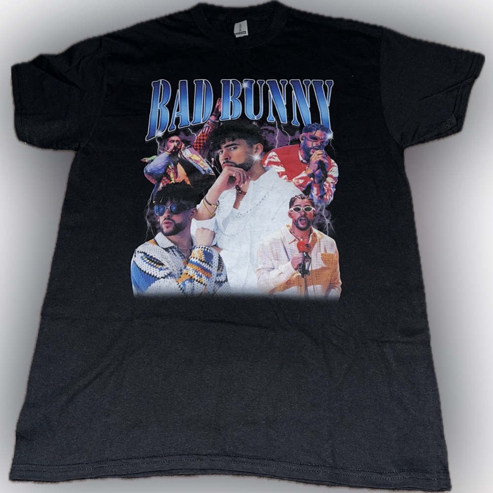 Unisex Bad Bunny Gildan Black Tee - Medium